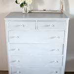I freshened up this old dresser with a little milk paint and I love how it turned out. #ontheblog #paintedfurniture #vintagestyle #milkpaint