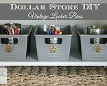 dollar store diy vintage locker bins, crafts, organizing, storage ideas