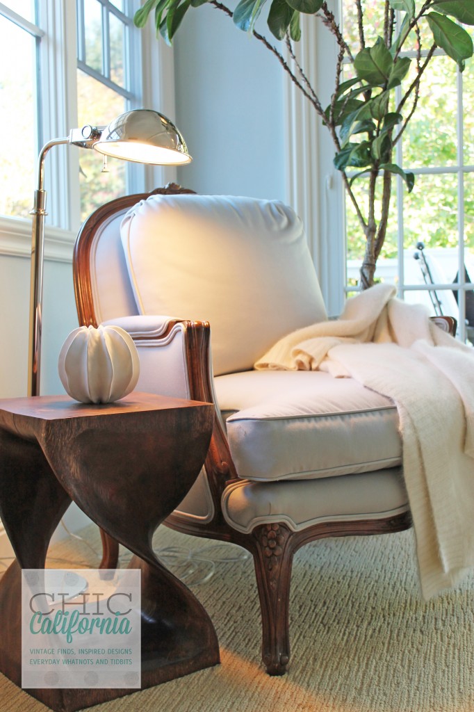 french chair, reading nook