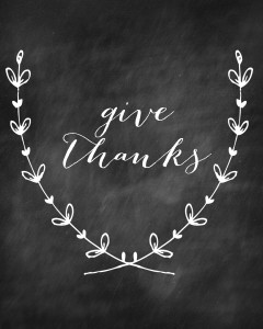 Give Thanks Chalkboard Printable