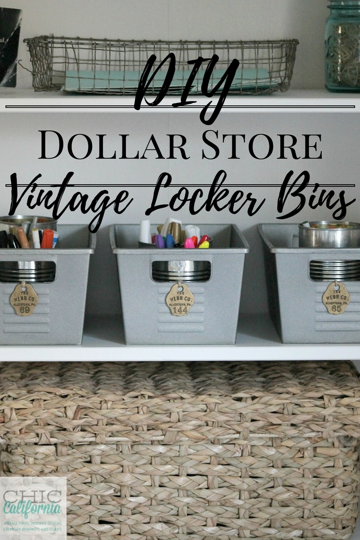 Dollar Store Craft DIY vintage locker bin