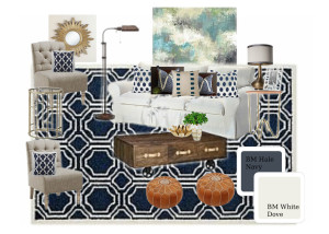 Indigo Living Room Mood Board