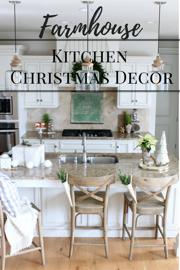 Farmhouse Style Christmas Decor in the Kitchen